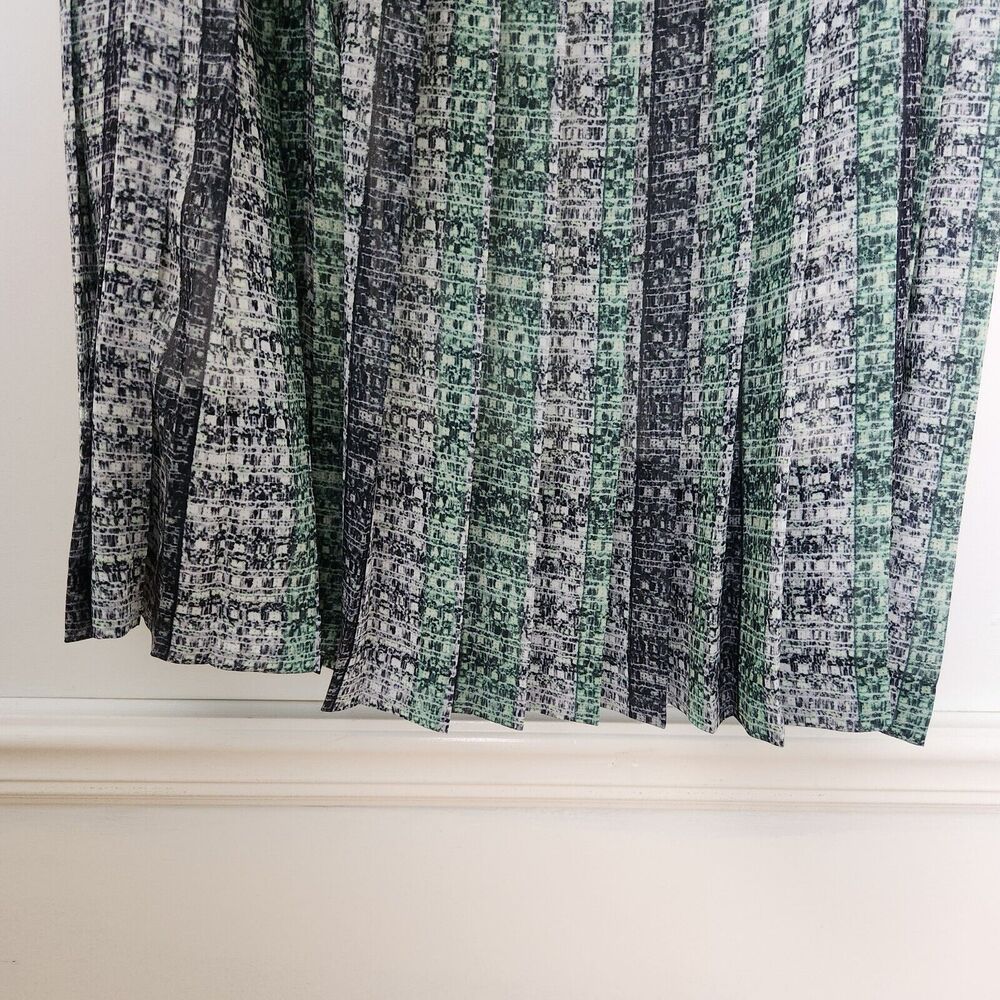 New W By Worth Skirt Size 8 Womens Green Pleated Career Lined Casual Cocktail - Picture 4 of 12